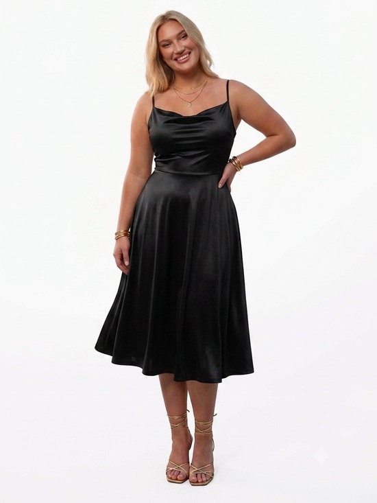 Popilush Dresses & Skirts - NWT Popilush Shapewear Strappy Cowl Neck Fit & Flare Midi Dress XXL